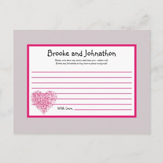 書き込み可能アドバイスカードピンクフローラ花びら花 アドバイスカード (正面)