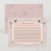 書き込み可能アドバイスカードピンク/ブラウンフローララブバード アドバイスカード (正面/裏面)