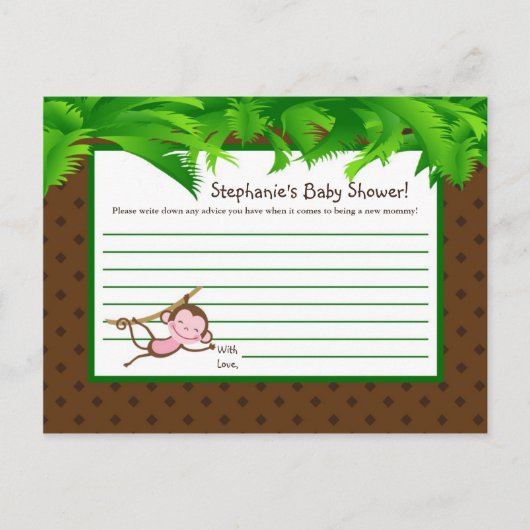 書き込み可能アドバイスカードモンキースイングジャングルサファリ動物園 アドバイスカード (正面)