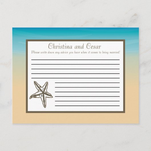 書き込み可能アドバイスカード海ビーチショアSeashells S アドバイスカード (正面)