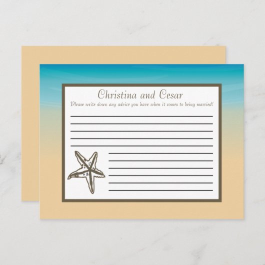 書き込み可能アドバイスカード海ビーチショアSeashells S アドバイスカード (正面/裏面)