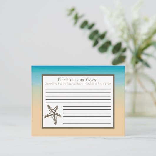 書き込み可能アドバイスカード海ビーチショアSeashells S アドバイスカード (スタンド正面)