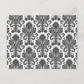 書き込み可能アドバイスカード白黒ダマスクレースプリント アドバイスカード (裏面)