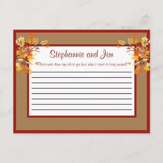 書き込み可能アドバイスカード秋の分岐離れの アドバイスカード (正面)