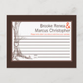 書き込み可能アドバイスカード秋ツリーイニシャル彫刻 アドバイスカード (正面)