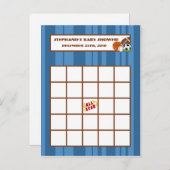 書き込み可能ビンゴカードすべて星ブルー インビテーションポストカード (正面/裏面)