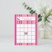 書き込み可能ビンゴカードガールピンクパンロックギター インビテーションポストカード (スタンド正面)