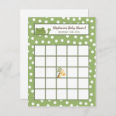 書き込み可能ビンゴカードサファリジャングル動物グリーン インビテーションポストカード (正面/裏面)