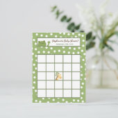 書き込み可能ビンゴカードサファリジャングル動物グリーン インビテーションポストカード (スタンド正面)