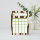 書き込み可能ビンゴカードジャカナ紫色の動物 インビテーションポストカード (スタンド正面)