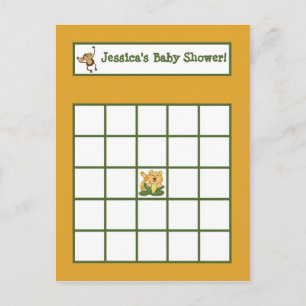 書き込み可能ビンゴカードジャングルベビー インビテーションポストカード