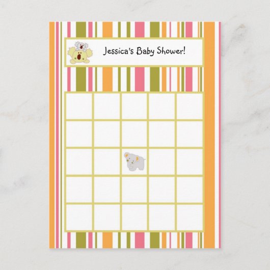 書き込み可能ビンゴカードトロピカルパンチ インビテーションポストカード (正面)