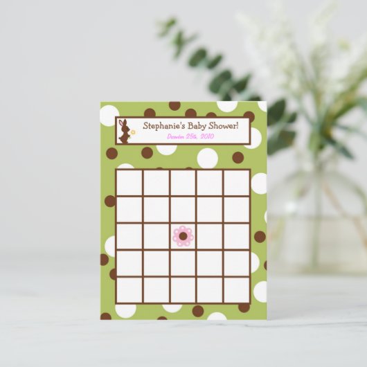 書き込み可能ビンゴカードフォレストフレンズBunny インビテーションポストカード (スタンド正面)