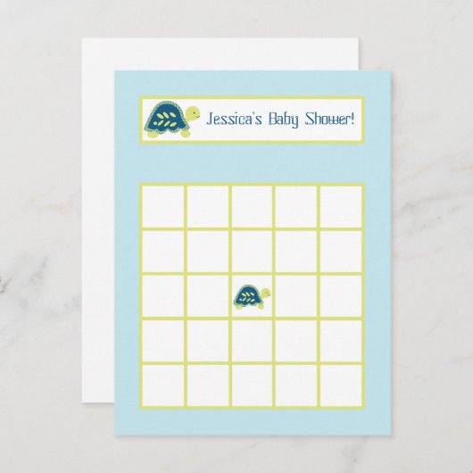 書き込み可能ビンゴカードブルーウミガメ インビテーションポストカード (正面/裏面)