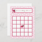 書き込み可能ビンゴカードベリーガーデンピンクレディバグ インビテーションポストカード (正面/裏面)