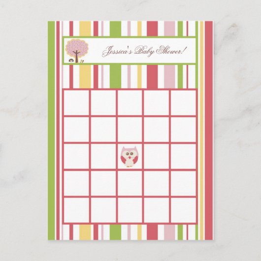 書き込み可能ビンゴカードラブ&自然ガールウッドランド インビテーションポストカード (正面)