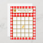 書き込み可能ビンゴカードレッドバーンファーム動物 インビテーションポストカード (正面/裏面)