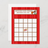 書き込み可能ビンゴカード全星赤 インビテーションポストカード (正面/裏面)