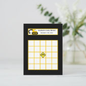 書き込み可能ビンゴカード建築白黒 インビテーションポストカード (スタンド正面)