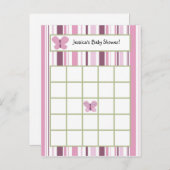 書き込み可能ビンゴカード砂糖梅蝶 インビテーションポストカード (正面/裏面)