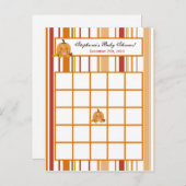 書き込み可能ビンゴカード秋秋カボチャベビー インビテーションポストカード (正面/裏面)