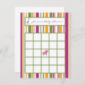 書き込み可能ビンゴカードSweet Safari インビテーションポストカード (正面/裏面)