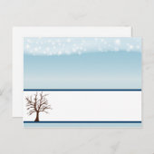 書き込み可能座席表きらめく雪/裸の木 ポストカード (正面/裏面)