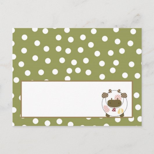 書き込み可能座席表アビーズファームピンクバガーリーーン ポストカード (正面)