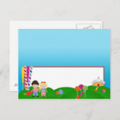 書き込み可能座席表キャンディランドアイスクリーム棒つきキャンデー ポストカード (正面/裏面)