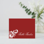 書き込み可能座席表クリムゾンレッドフローラフィリグリー ポストカード (スタンド正面)