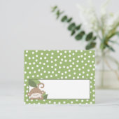 書き込み可能座席表サファリジャングルモンキーグリーン ポストカード (スタンド正面)