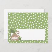 書き込み可能座席表サファリジャングルモンキーグリーン ポストカード (正面/裏面)