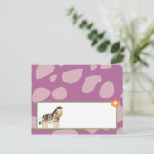 書き込み可能座席表ジャカナ紫色の動物 ポストカード (スタンド正面)