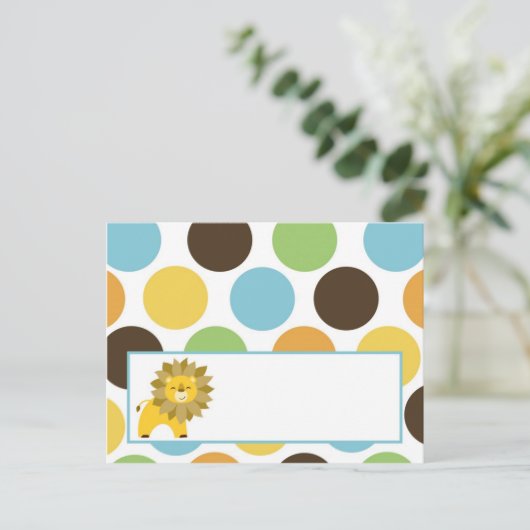 書き込み可能座席表ジャングルキングライオンサファリ動物園 ポストカード (スタンド正面)