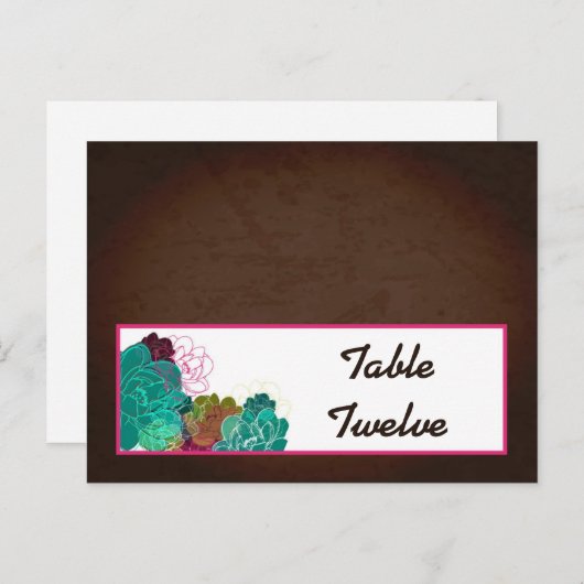 書き込み可能座席表ネオン春フローラフラワーブロス ポストカード (正面/裏面)