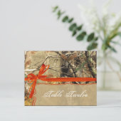 書き込み可能座席表ハンターズカモフラージュ迷彩柄オレンジ ポストカード (スタンド正面)