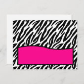 書き込み可能座席表ホットピンクゼブラ印刷 ポストカード (正面/裏面)