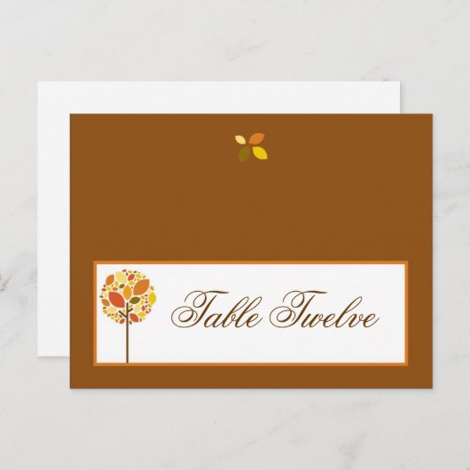 書き込み可能座席表モダン秋の木の秋 ポストカード (正面/裏面)