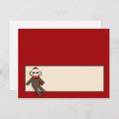 書き込み可能座席表レッドソックモンキー ポストカード (正面/裏面)