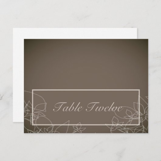 書き込み可能座席表秋フローラ秋グレー ポストカード (正面/裏面)