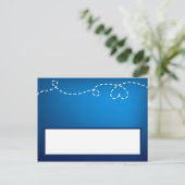 書き込み可能座席表紙飛んでいる飛行機ブルーループ ポストカード (スタンド正面)