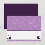 書き込み可能座席表Bird Swing Purple BGハート ポストカード (正面/裏面)