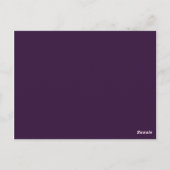 書き込み可能座席表Bird Swing Purple BGハート ポストカード (裏面)