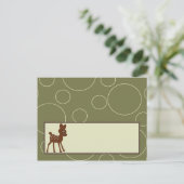 書き込み座席表フォレスト動物フクロウ鹿鳥 ポストカード (スタンド正面)