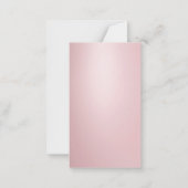 書き込み済みエレガントバラ金ゴールドスクリプトテンプレート ノートカード (裏面)