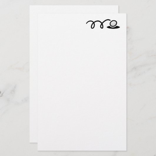 書くことのためのカスタムなゴルフテーマの文房具の紙 便箋 (正面/裏面)