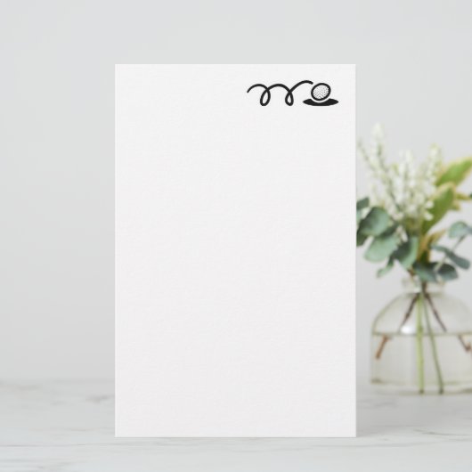 書くことのためのカスタムなゴルフテーマの文房具の紙 便箋 (スタンド正面)