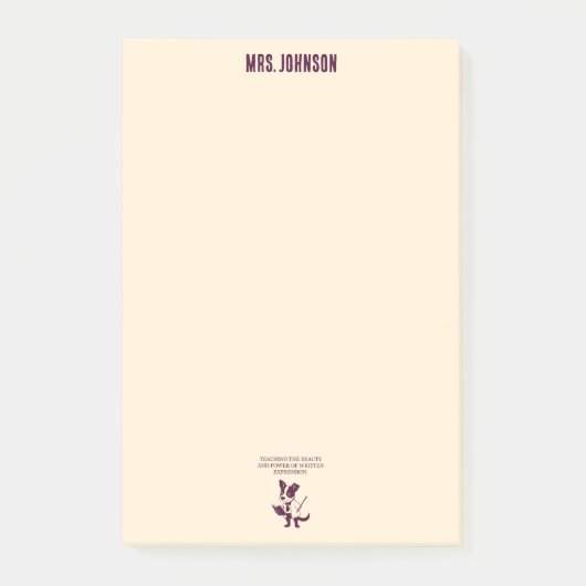書くことの美しさと力の芸術を教える ポストイット (正面)