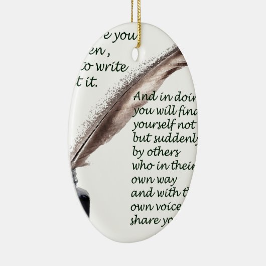書くことを敢えてして下さい セラミックオーナメント (右)