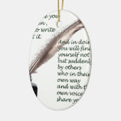 書くことを敢えてして下さい セラミックオーナメント (左)